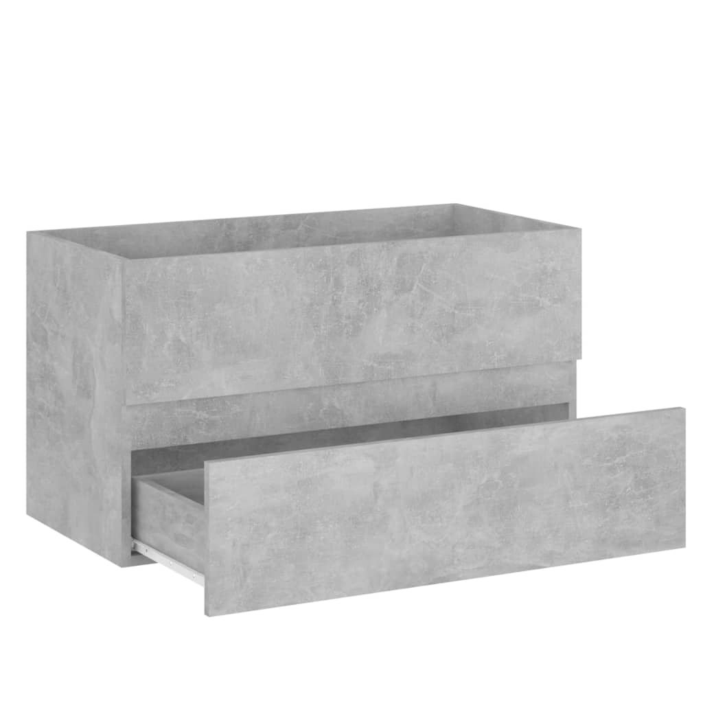 vidaXL Skříňka se zápustným umyvadlem betonově šedá kompozitní dřevo