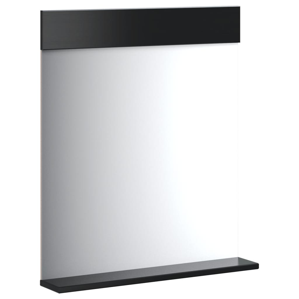 vidaXL Koupelnové zrcadlo s policí BERG černé 60x12x70cm masivní dřevo