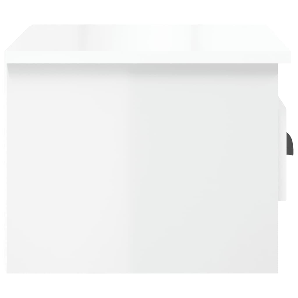 vidaXL Nástěnný noční stolek bílý s vysokým leskem 41,5 x 36 x 28 cm