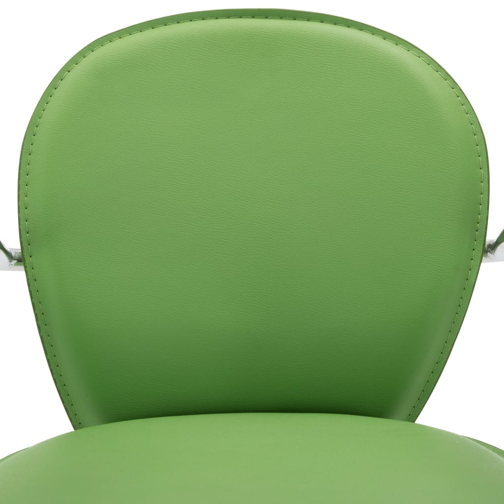 vidaXL Barové stoličky s područkami 2 ks zelené umělá kůže