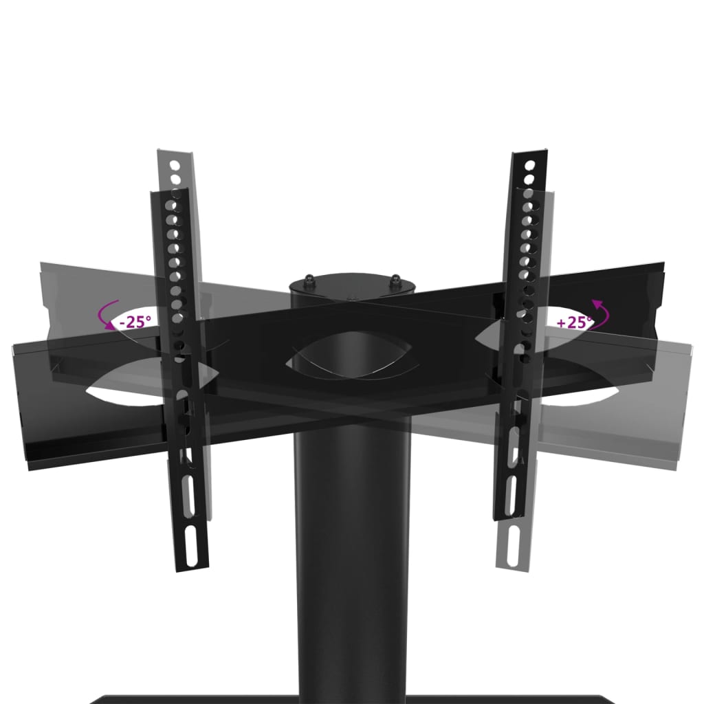 vidaXL Rohový TV stojan 2patrový pro 32–70 palců černý a stříbrný