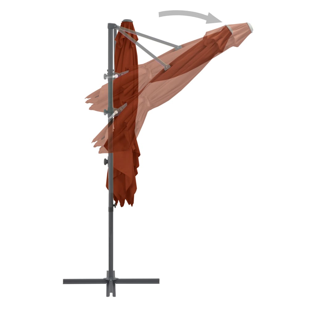 vidaXL Konzolový slunečník s ocelovou tyčí terakotový 250 x 250 cm