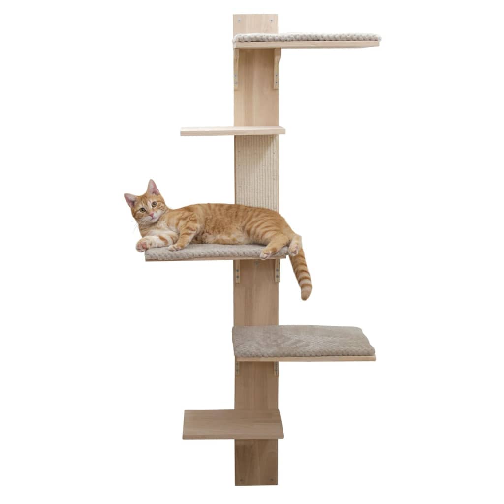 Kerbl Škrabadlo pro kočky Timber Wall 150 cm přírodní a taupe