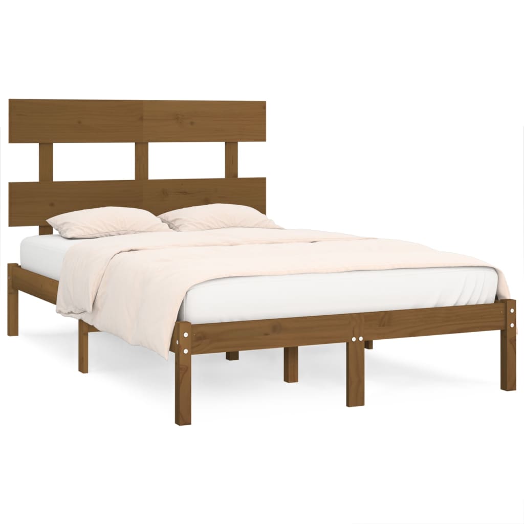 vidaXL Rám postele medově hnědý masivní dřevo 140 x 200 cm
