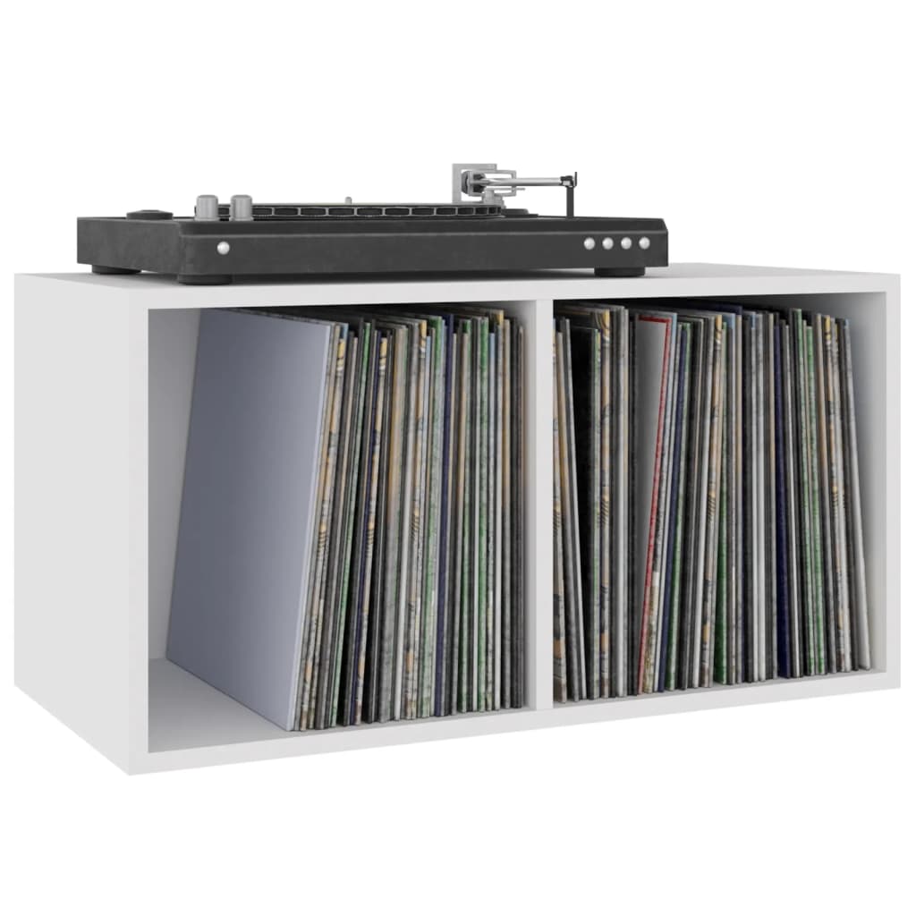 vidaXL Úložný box na LP desky bílý 71 x 34 x 36 cm kompozitní dřevo