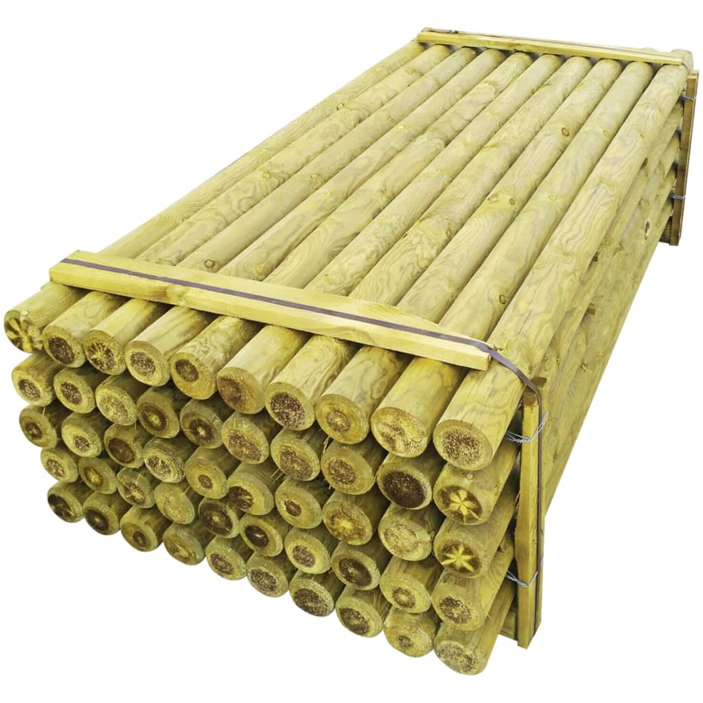vidaXL Špičaté plotové sloupky 50 ks impregnované dřevo 10 x 240 cm