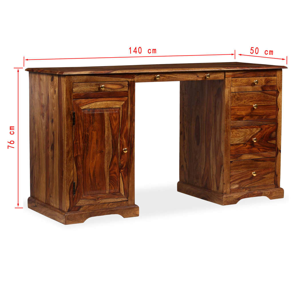 vidaXL Psací stůl z masivního sheeshamového dřeva 140 x 50 x 76 cm