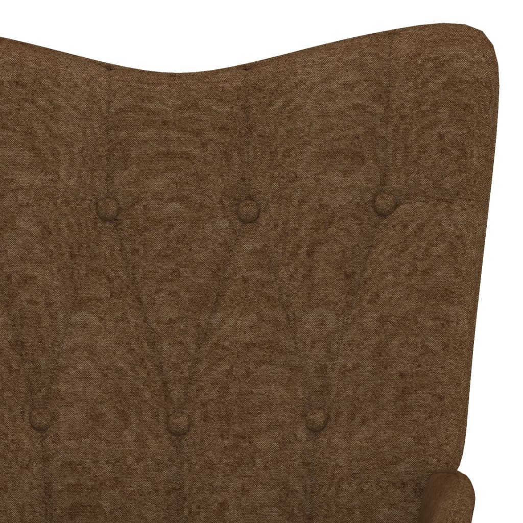 vidaXL Relaxační křeslo se stoličkou hnědé textil