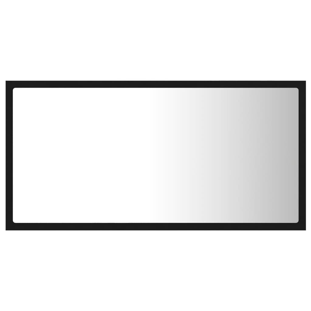 vidaXL LED koupelnové zrcadlo černé 80 x 8,5 x 37 cm akrylové