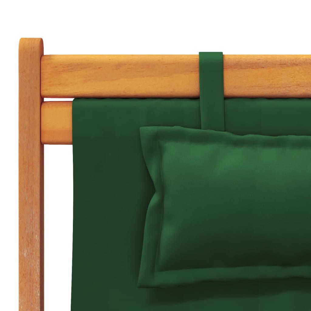 vidaXL Skládací plážové židle 2 ks zelené textil