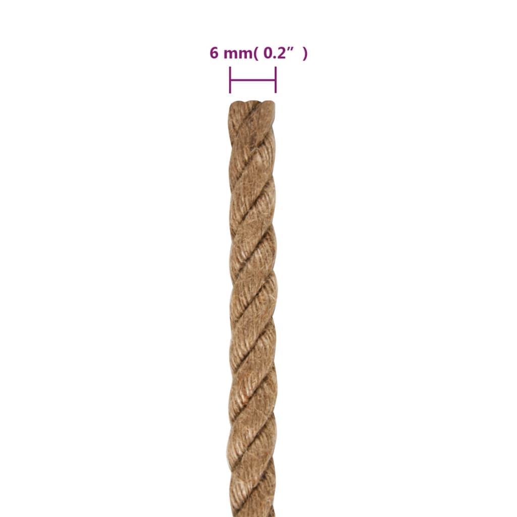 vidaXL Jutové lano 50 m dlouhé 6 mm silné