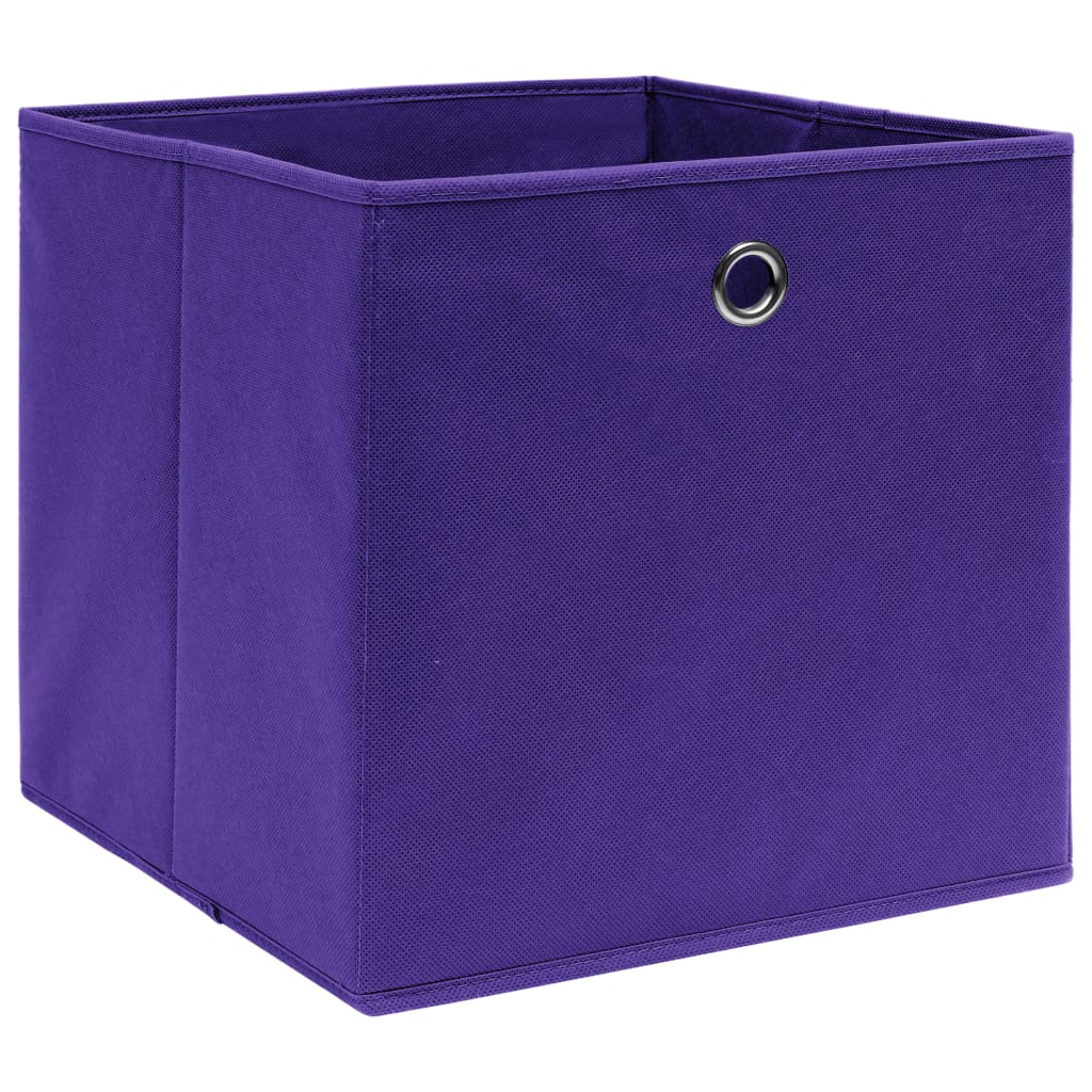 vidaXL Úložné boxy 10 ks fialové 32 x 32 x 32 cm textil