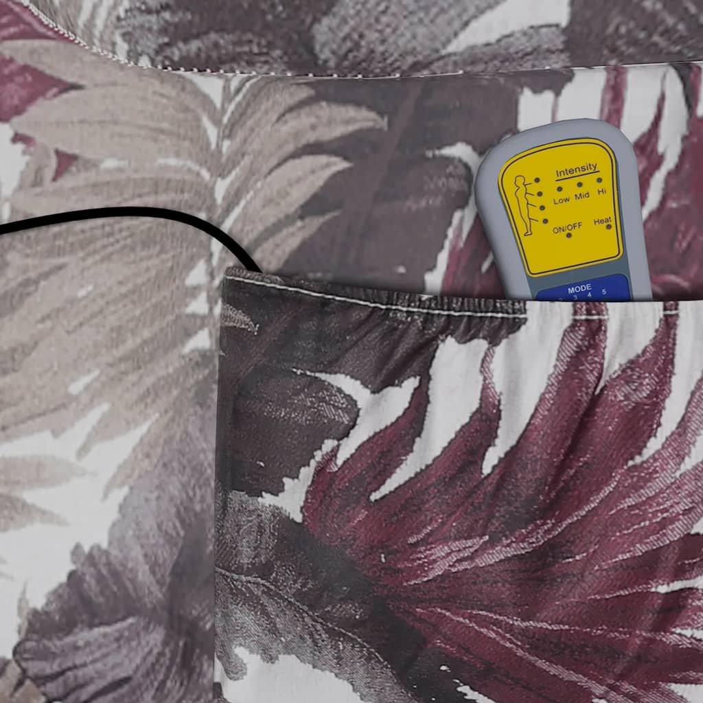 vidaXL Masážní polohovací křeslo květinový vzor textil