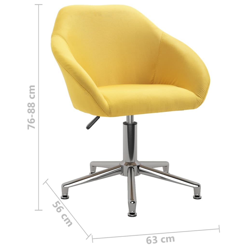 vidaXL Otočná kancelářská židle žlutá textil