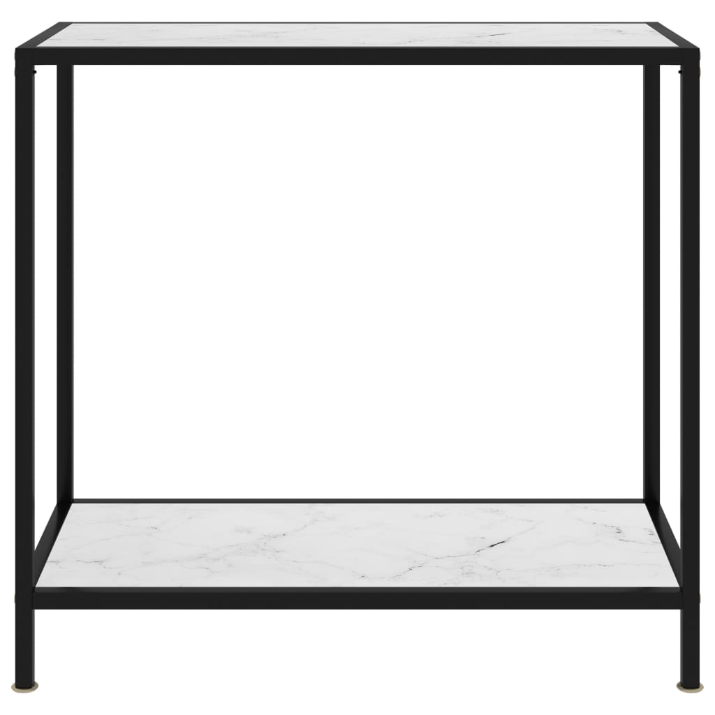 vidaXL Konzolový stolek bílý 80 x 35 x 75 cm tvrzené sklo