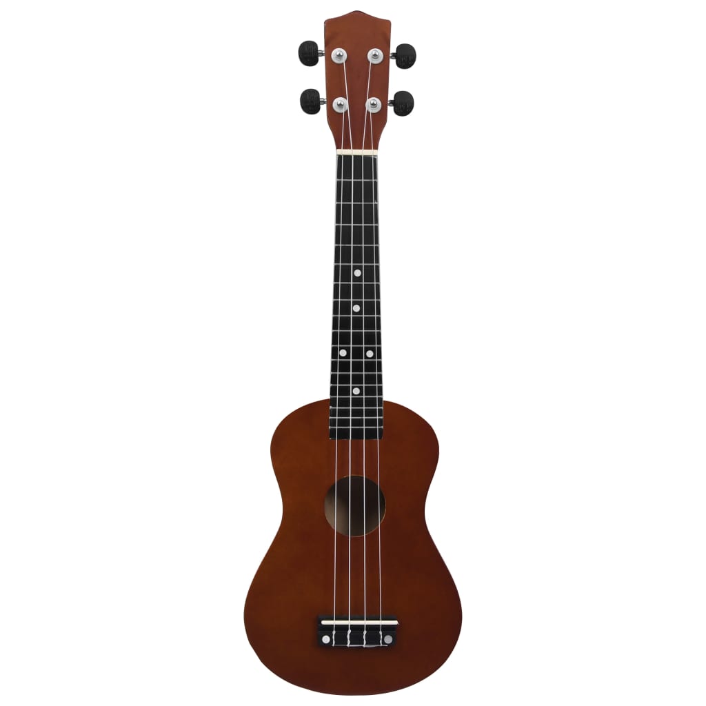 vidaXL Set sopránové ukulele s obalem pro děti tmavé dřevo 23"