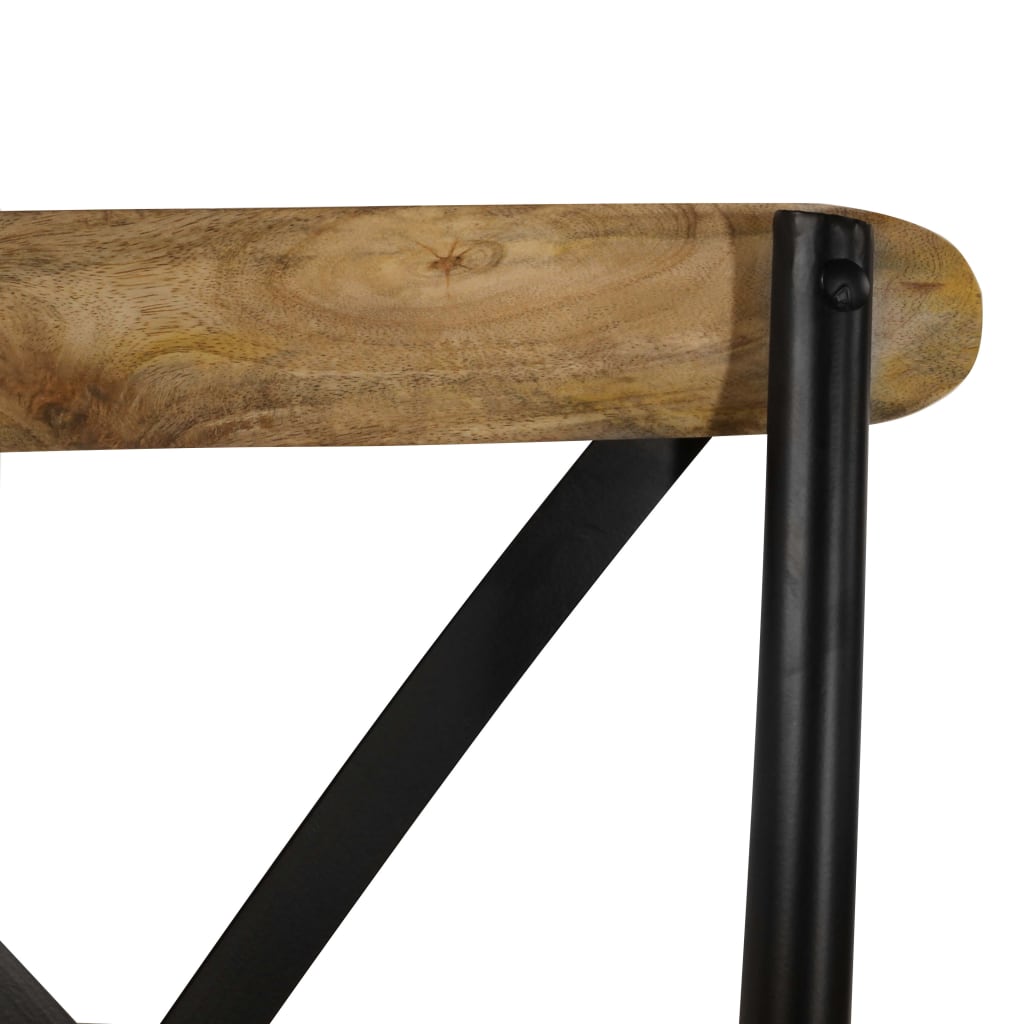 vidaXL Židle s křížem 6 ks černé masivní mangovníkové dřevo