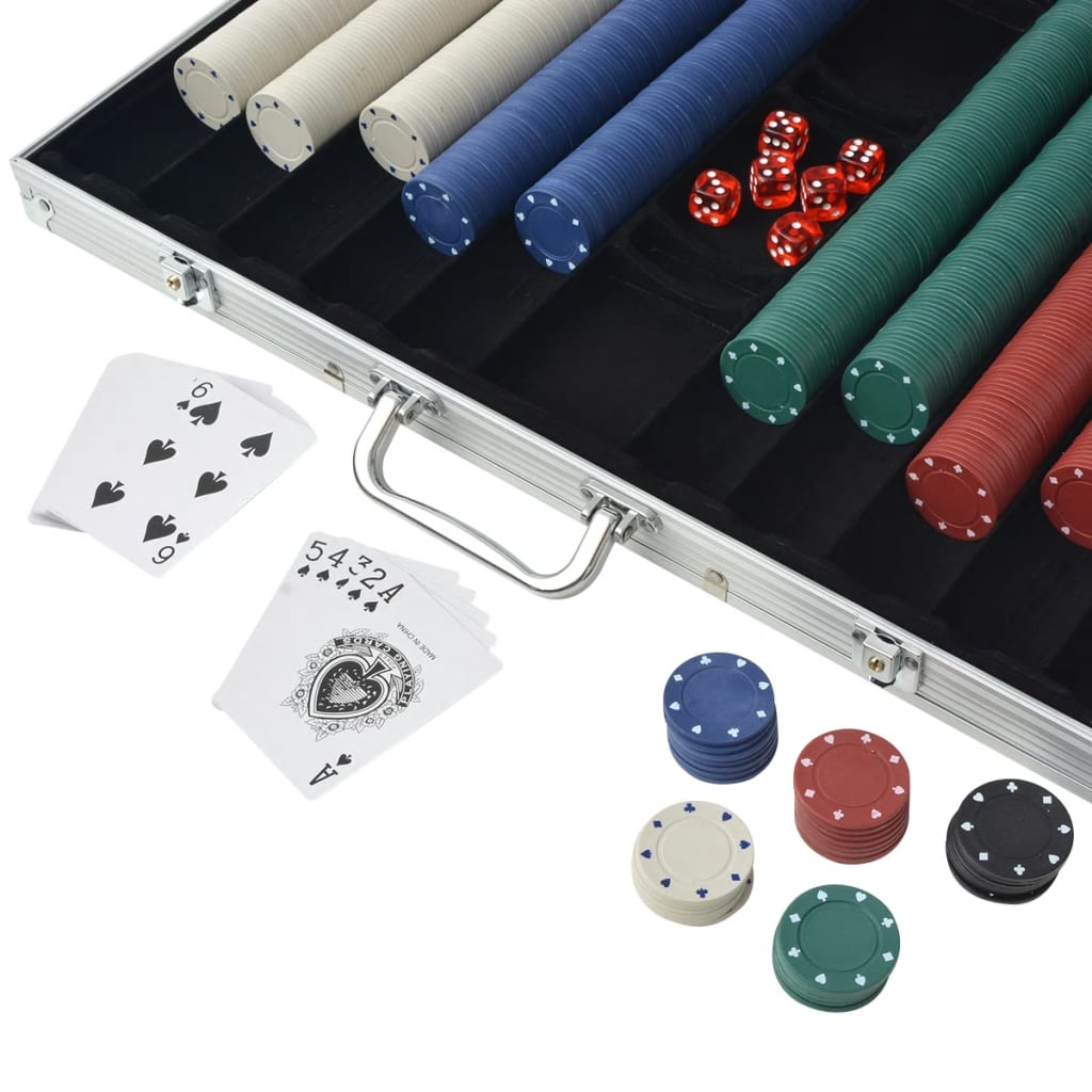 vidaXL Poker set s 1000 žetony hliník