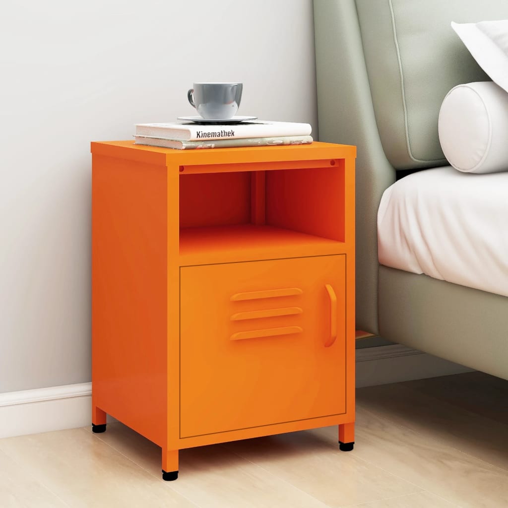vidaXL Noční stolek oranžový 35 x 35 x 51 cm ocel