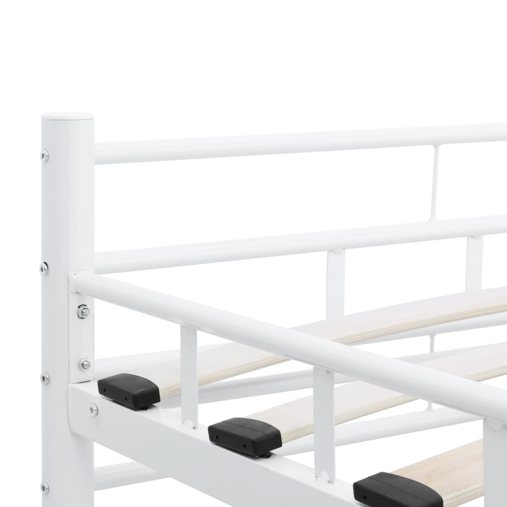 vidaXL Rám postele bílý kovový 200 x 200 cm
