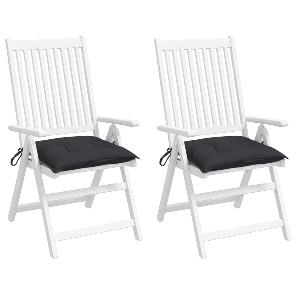 vidaXL Podušky na židli 2 ks černé 40 x 40 x 7 cm látka oxford