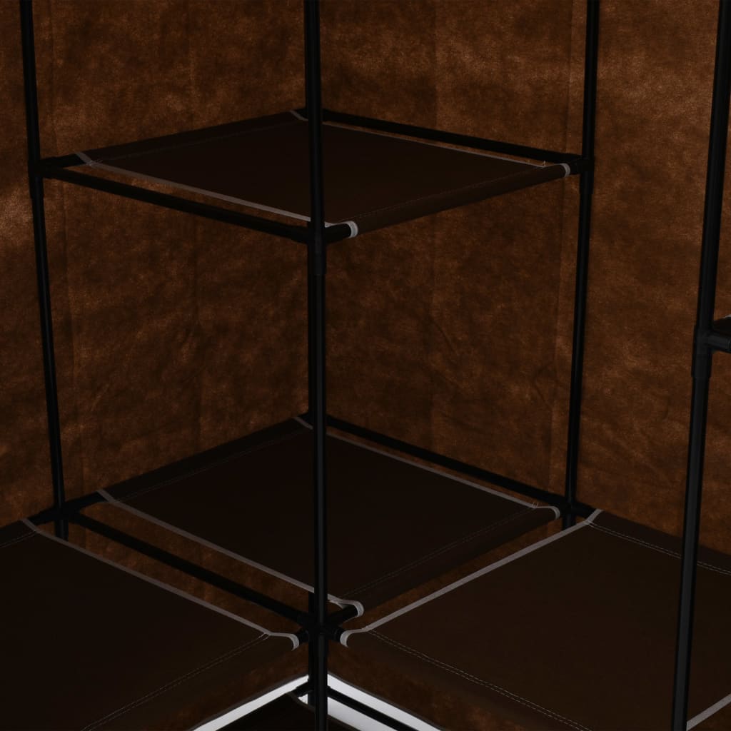 vidaXL Rohová šatní skříň hnědá 130 x 87 x 169 cm