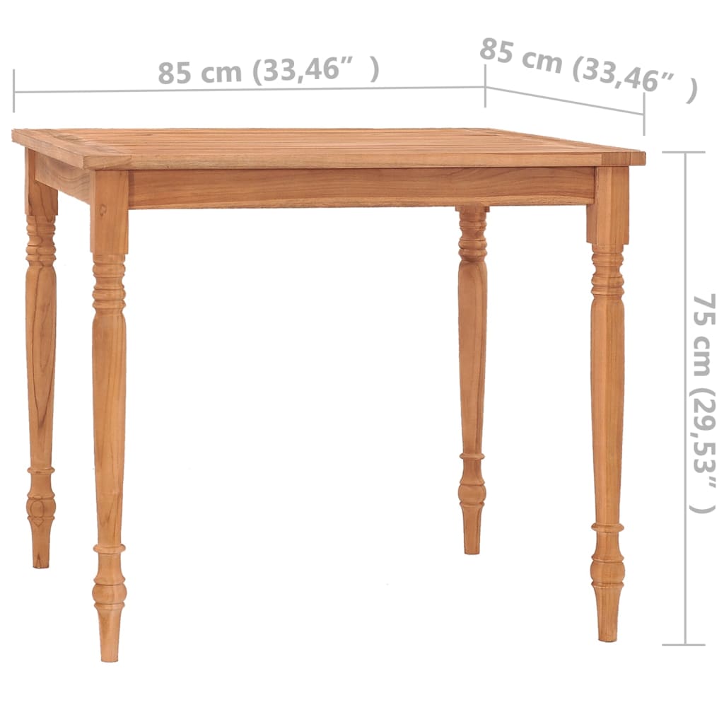 vidaXL Stůl Batavia 85 x 85 x 75 cm masivní teakové dřevo