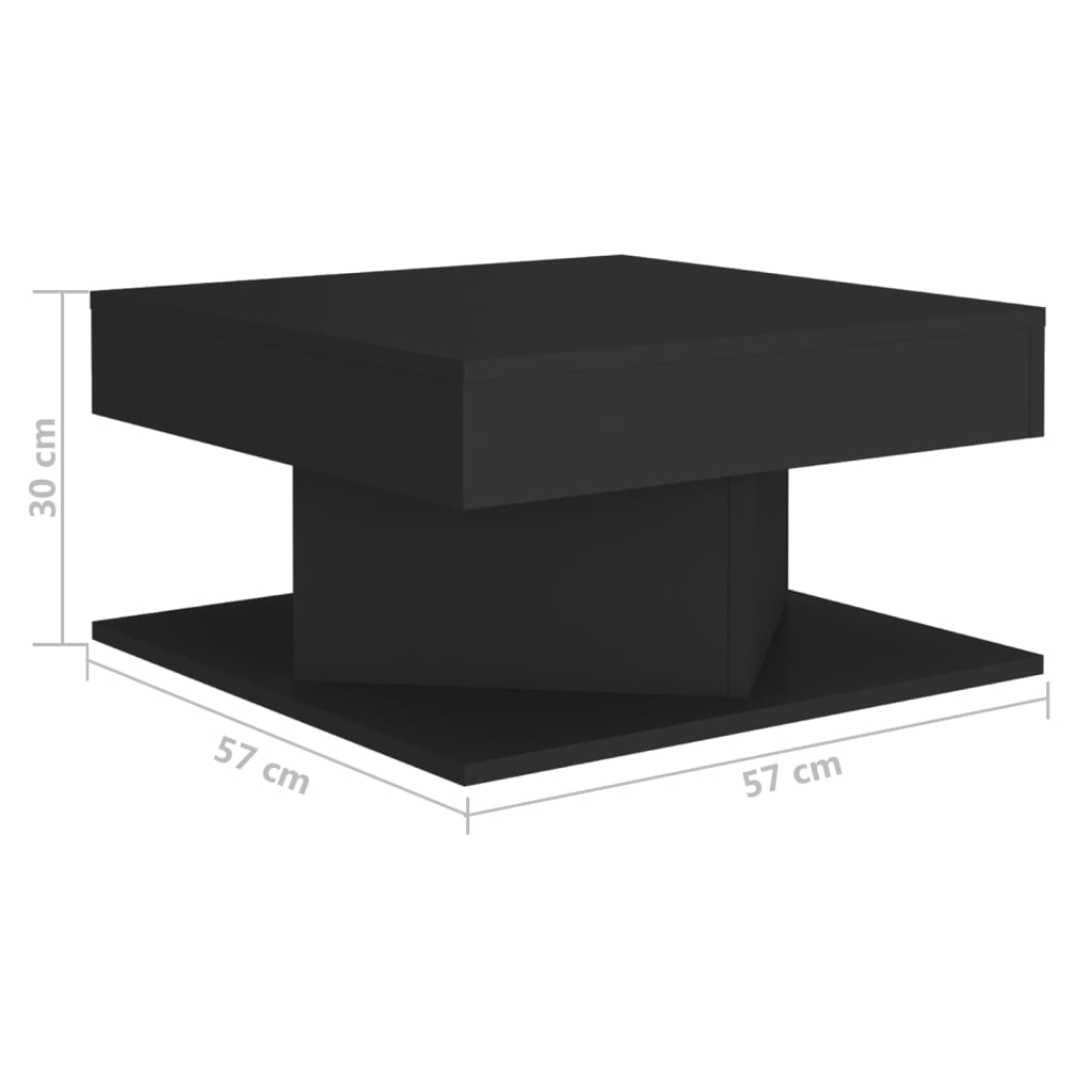 vidaXL Konferenční stolek černý 57 x 57 x 30 cm dřevotříska