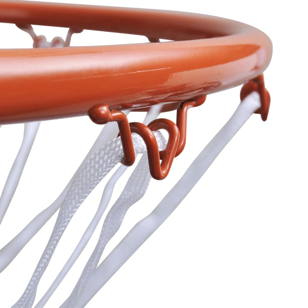 vidaXL Sada basketbalové obroučky se síťkou oranžová 45 cm