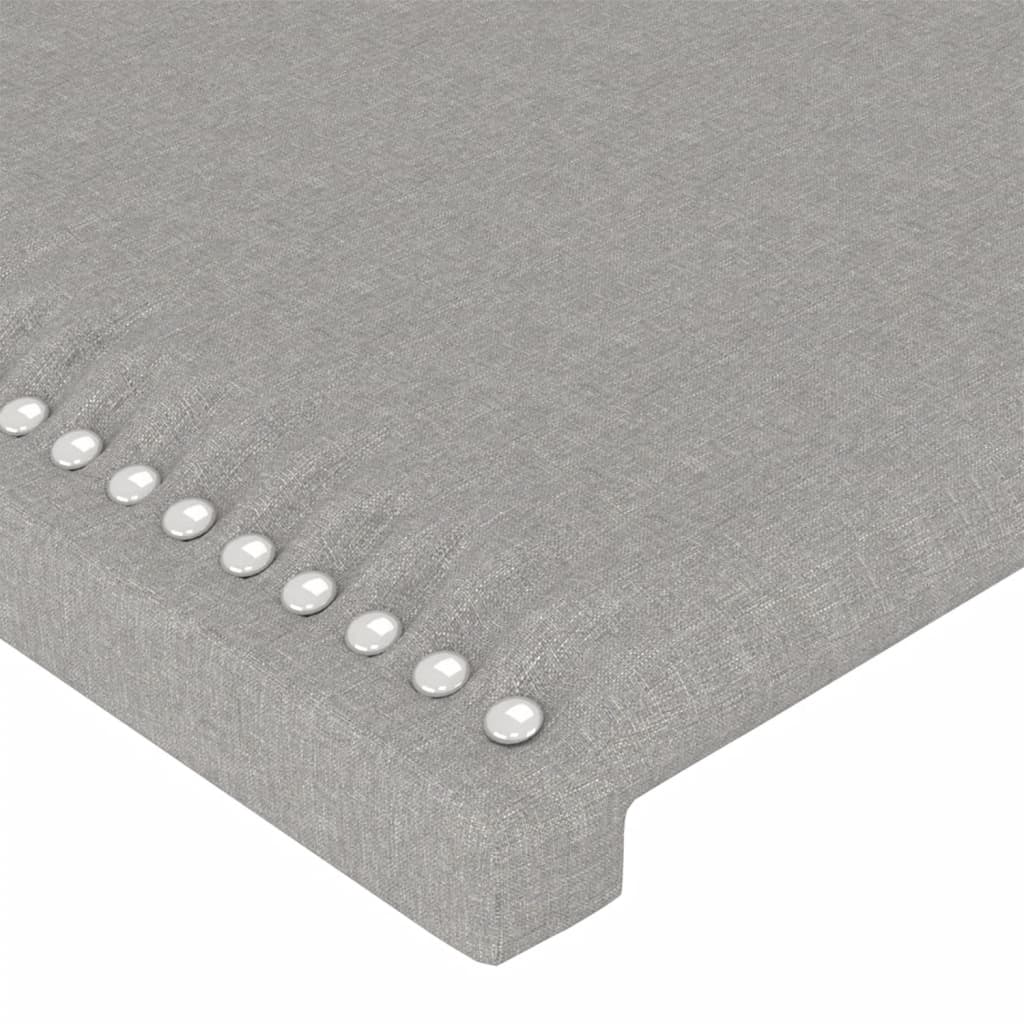 vidaXL Čelo postele s LED světle šedé 100x5x118/128 cm textil