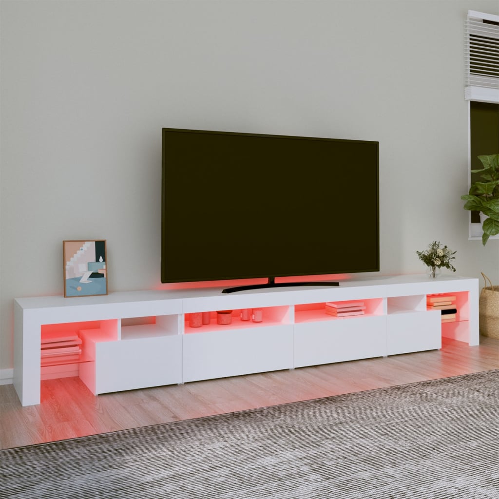 vidaXL TV skříňka s LED osvětlením bílá 260x36,5x40 cm