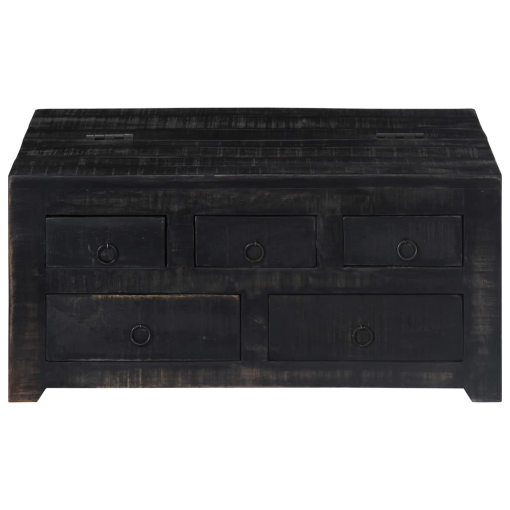 vidaXL Konferenční stolek černý 65 x 65 x 30 cm masivní mangovník