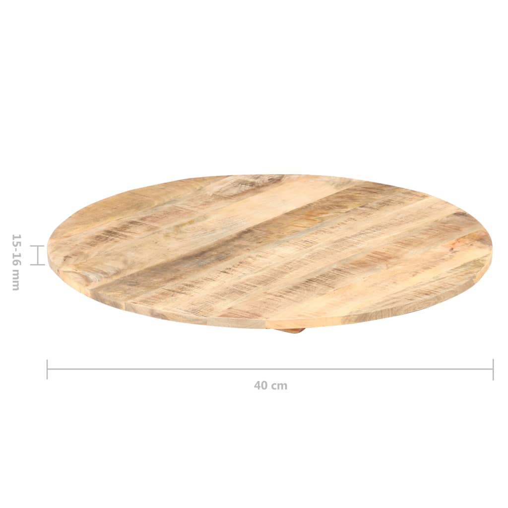 vidaXL Stolní deska masivní mangovníkové dřevo kulatá 15–16 mm 40 cm