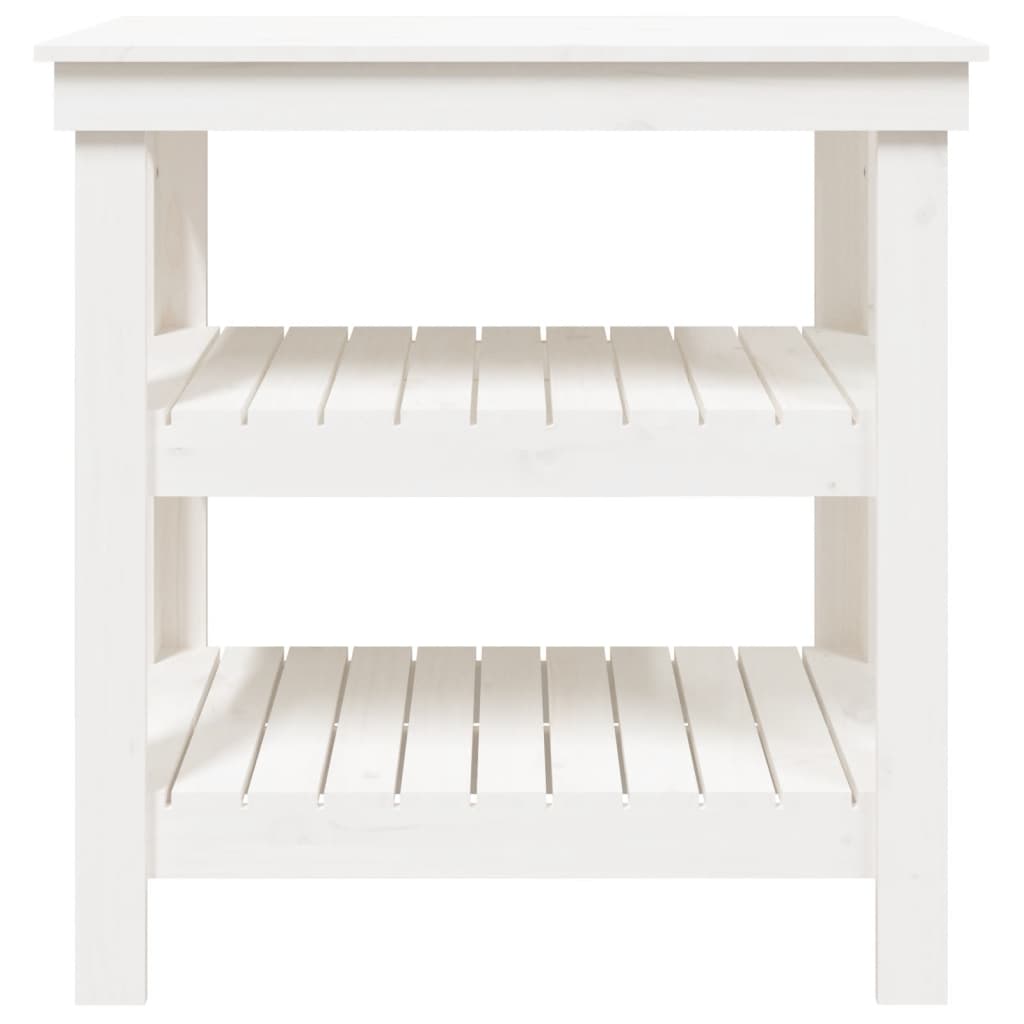 vidaXL Dílenský stůl bílý 78,5 x 50 x 80 cm masivní borové dřevo