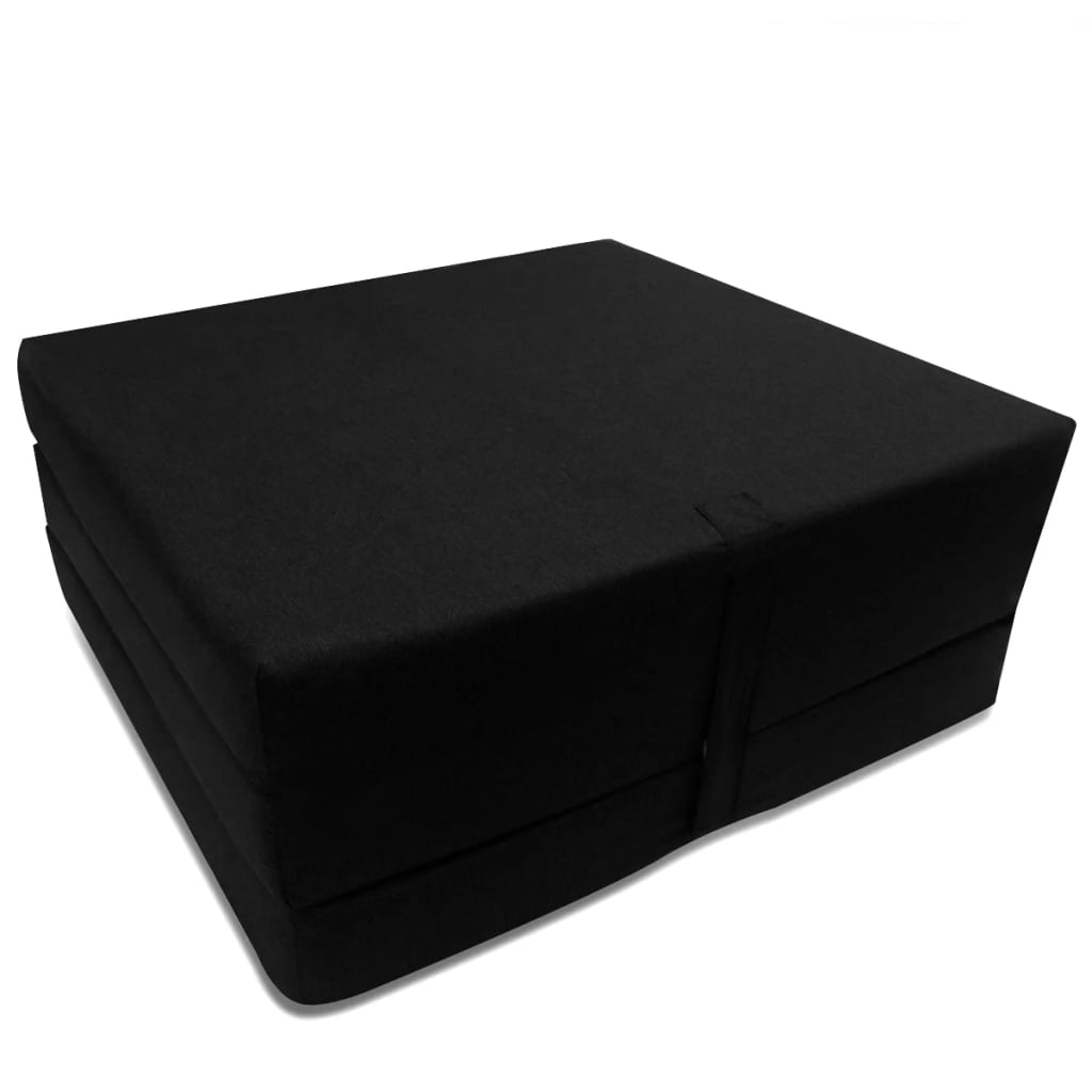 vidaXL Trojdílná skládací pěnová matrace 190x70x9 cm černá