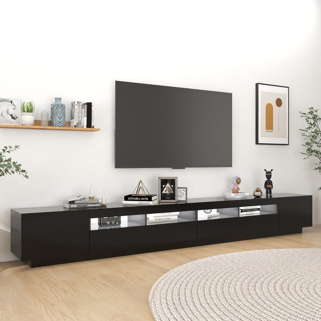 vidaXL TV skříňka s LED osvětlením černá 300 x 35 x 40 cm