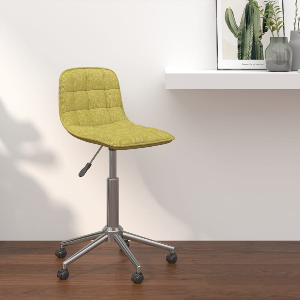 vidaXL Otočná jídelní židle zelená textil