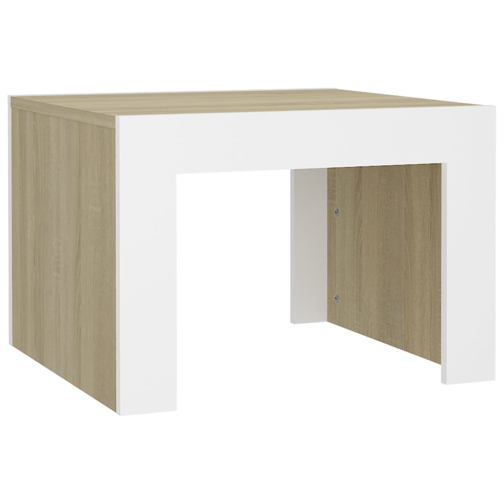 vidaXL Konferenční stolek bílý dub sonoma 50 x 50 x 35 cm dřevotříska