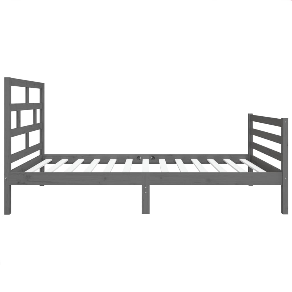 vidaXL Rám postele šedý 90 x 190 cm Single masivní dřevo