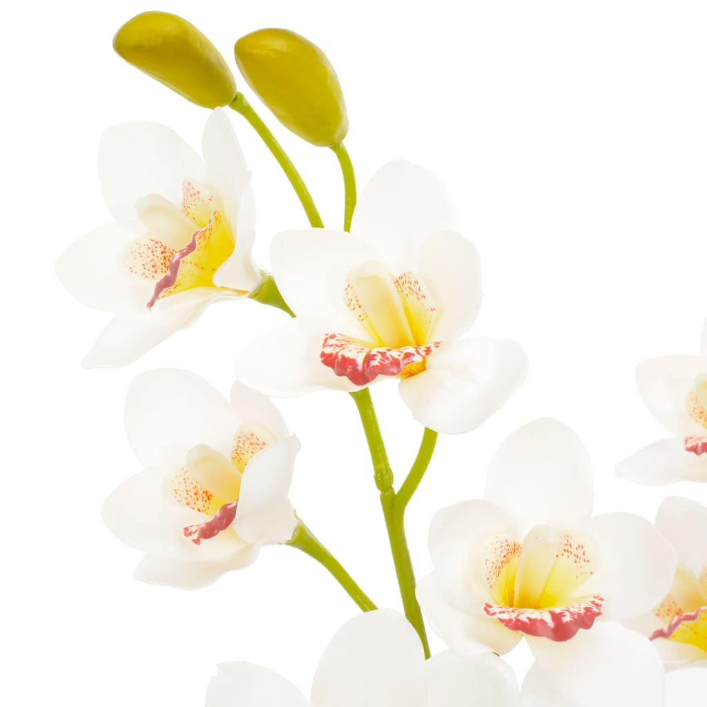 vidaXL Umělá rostlina orchidej s květináčem bílá 90 cm