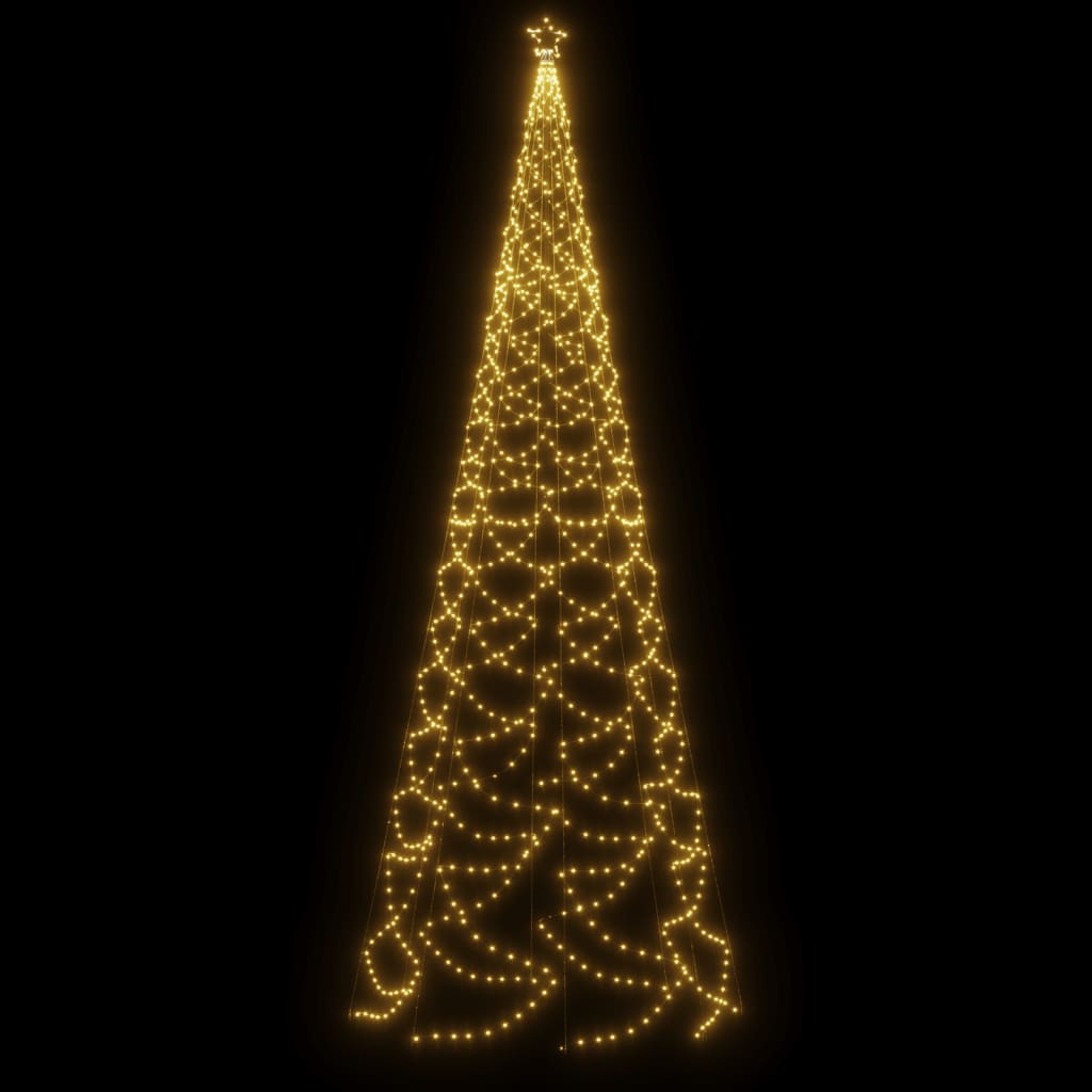 vidaXL Vánoční stromek s kovovým sloupkem 1400 LED diod teplá bílá 5 m