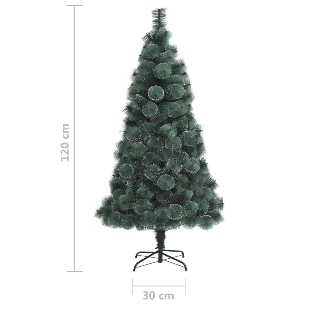 vidaXL Umělý vánoční stromek LED a sada koulí zelený 120 cm PVC a PE