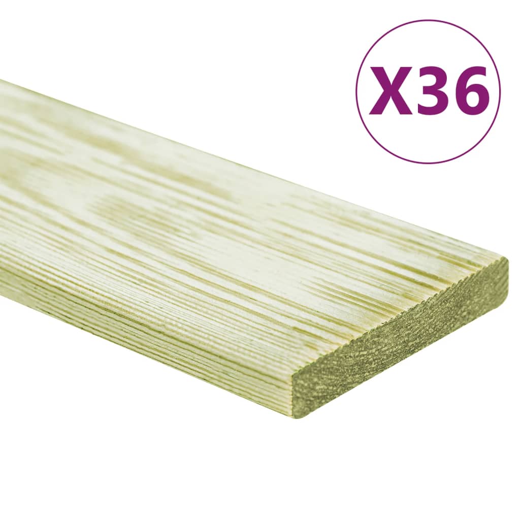 vidaXL Podlahová prkna 36 ks 4,32 m² 1 m impregnované borové dřevo