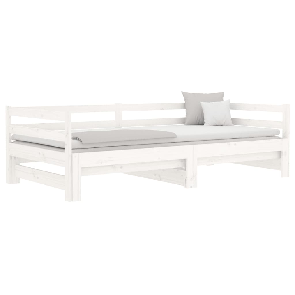 vidaXL Výsuvná postel bílá 2x (90 x 190) cm masivní borovice