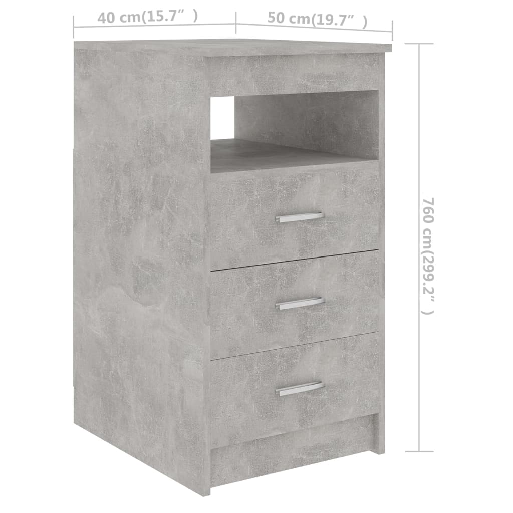 vidaXL Komoda se zásuvkami betonově šedá 40x50x76 cm kompozitní dřevo