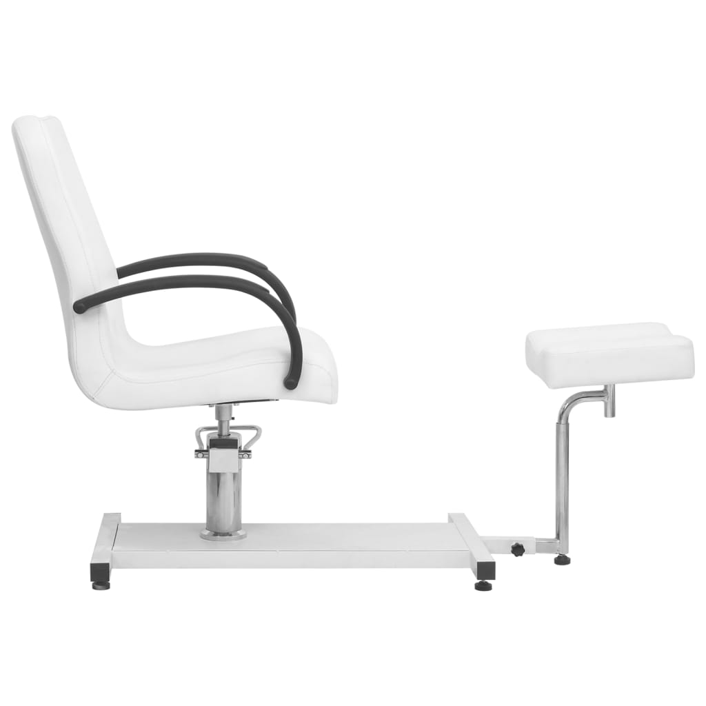 vidaXL Masážní židle s podnožkou bílá 127 x 60 x 98 cm umělá kůže