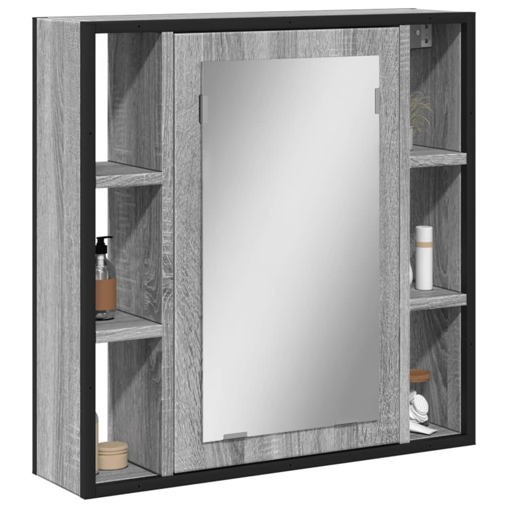 vidaXL Koupelnová skříňka se zrcadlem šedá sonoma 60x16x60 cm kompozit