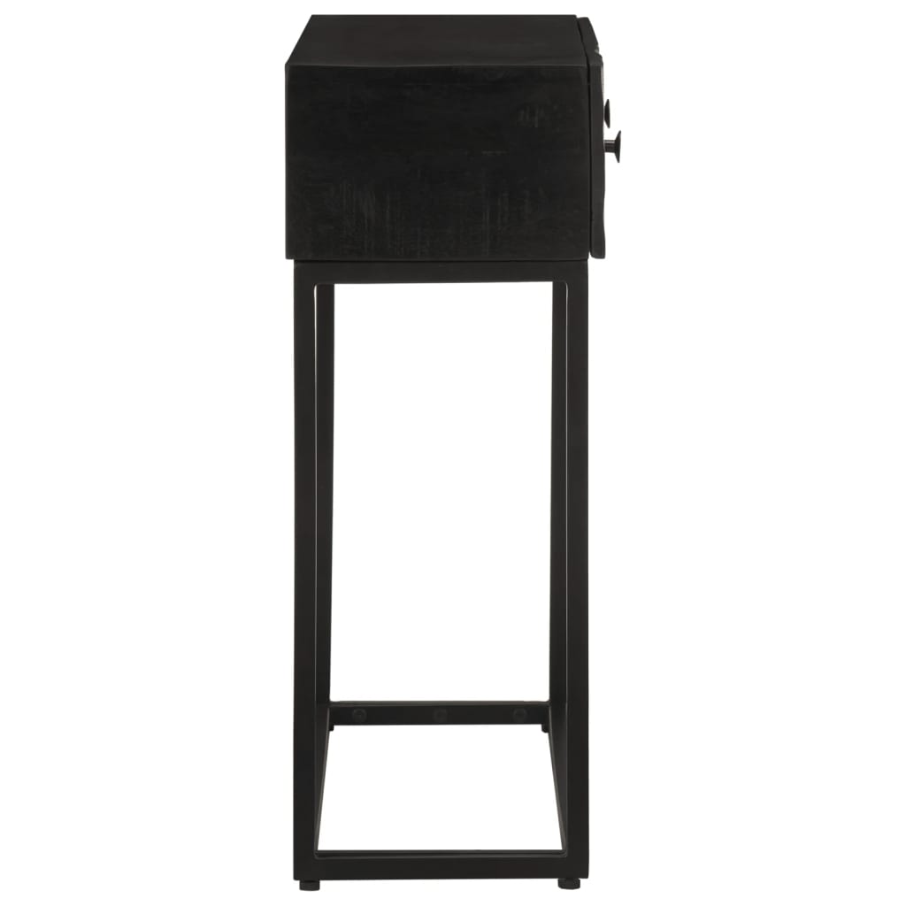 vidaXL Konzolový stolek černý 90x30x76 cm masivní mangovník a železo