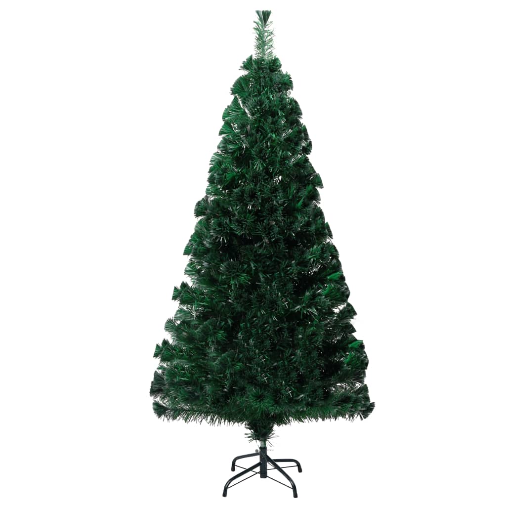 vidaXL Umělý vánoční stromek se stojanem zelený 120 cm optické vlákno