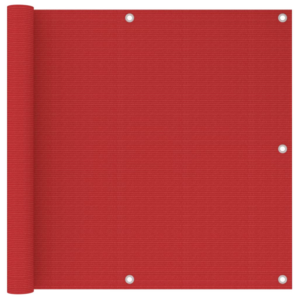 vidaXL Balkonová zástěna červená 90 x 600 cm HDPE